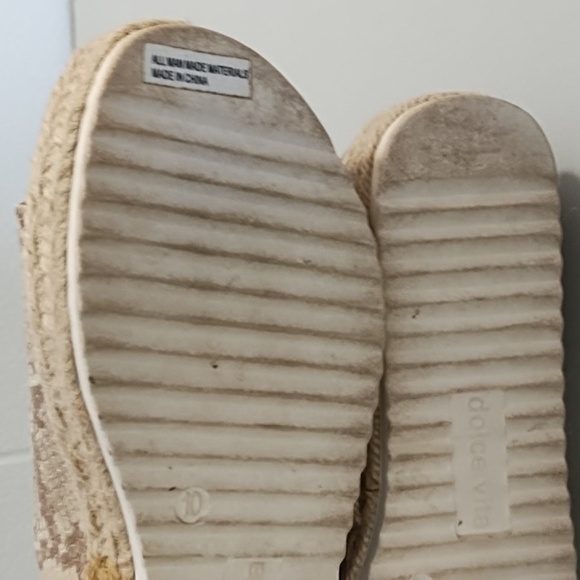 Dolce Vita Tan Espadrille Slide Platform Shoes - Picture 6 of 12